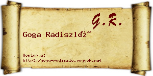Goga Radiszló névjegykártya